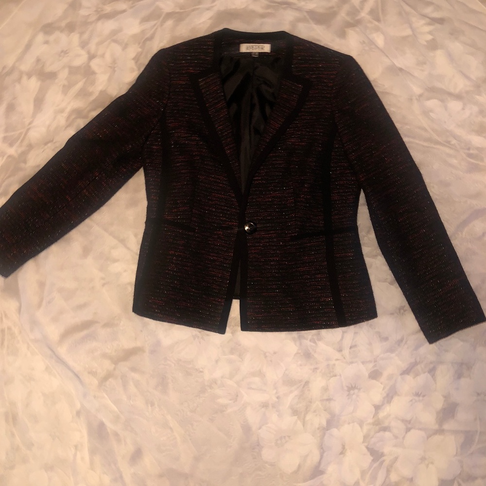 Kasper Sparkly Black and Purple Blazer